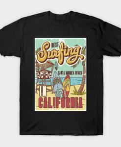 Best Surfing Santa Monica Beach California T-shirt