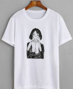 Girl Holding Cat T-shirt