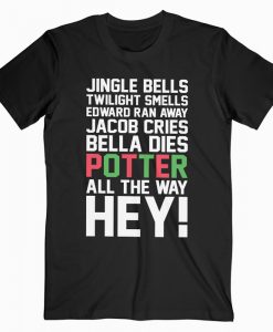Harry Potter Jingle Bells Twilight Smells Christmas Swag Quote T-shirt