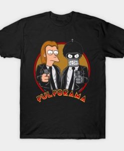 Pulporama Futurama and Pulp Fiction Mashup T-Shirt