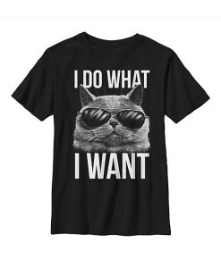 I Do What I Want Sunglasses Cat T-shirt
