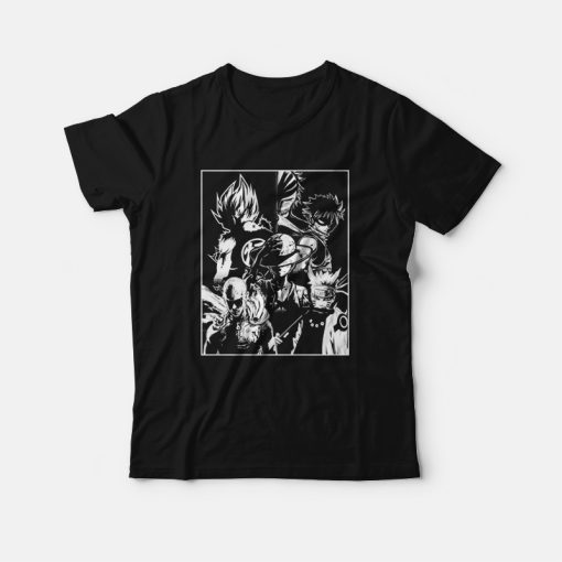 Anime Naruto One Piece Luffy Dragon Ball Goku One Punch Man Natsu Bleach T-Shirt