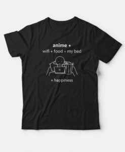 Anime Wifi Food My Bed Happiness T-shirt