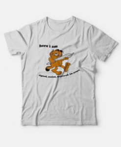 Garfield Here I Am Signed Sealed Delivered Im Yours T-Shirt