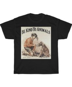 Be Kind to Animals Boy with Stray Dog T-shirt