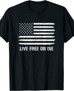 Live Free or Die 2nd Amendment American Flag T-Shirt