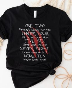 One Two Freddy’s Coming For You Halloween Movies T-shirt